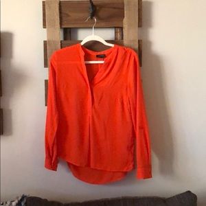 Orange Button Down Blouse